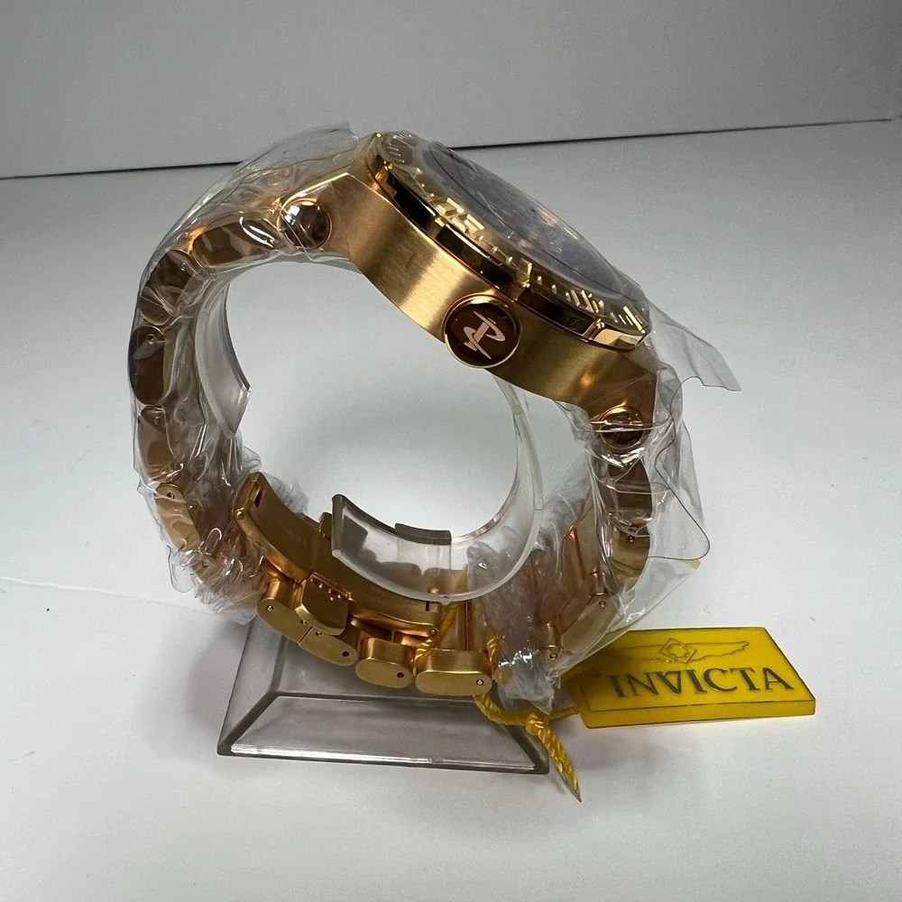 Invicta Mens Reserve 18KT Gold Plated Model 6758 Swiss Quartz Watch